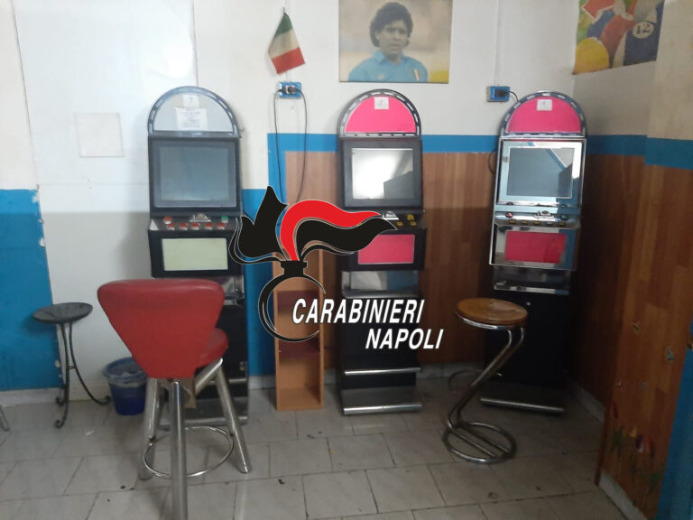 Sala slot abusiva, sequestro dei Carabinieri. Uno dei gestori percepiva anche il reddito di cittadinanza
