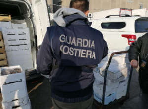 La Guardia Costiera di Pozzuoli sequestra circa 250 kg di prodotto ittico per mancata tracciabilità