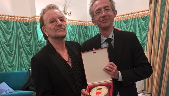 Bono Vox e il sindaco Gaetano Manfredi