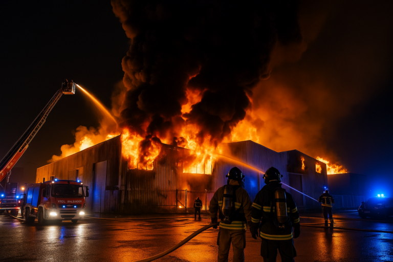 Napoli, maxi incendio nella notte a Barra: in fiamme tre capannoni industriali