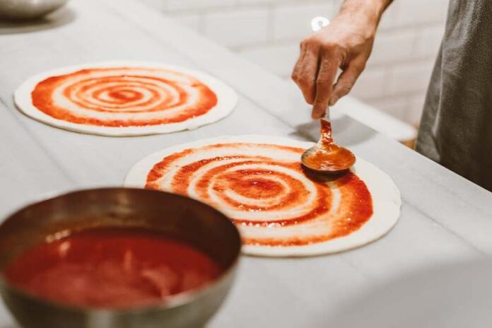 pizza in progress