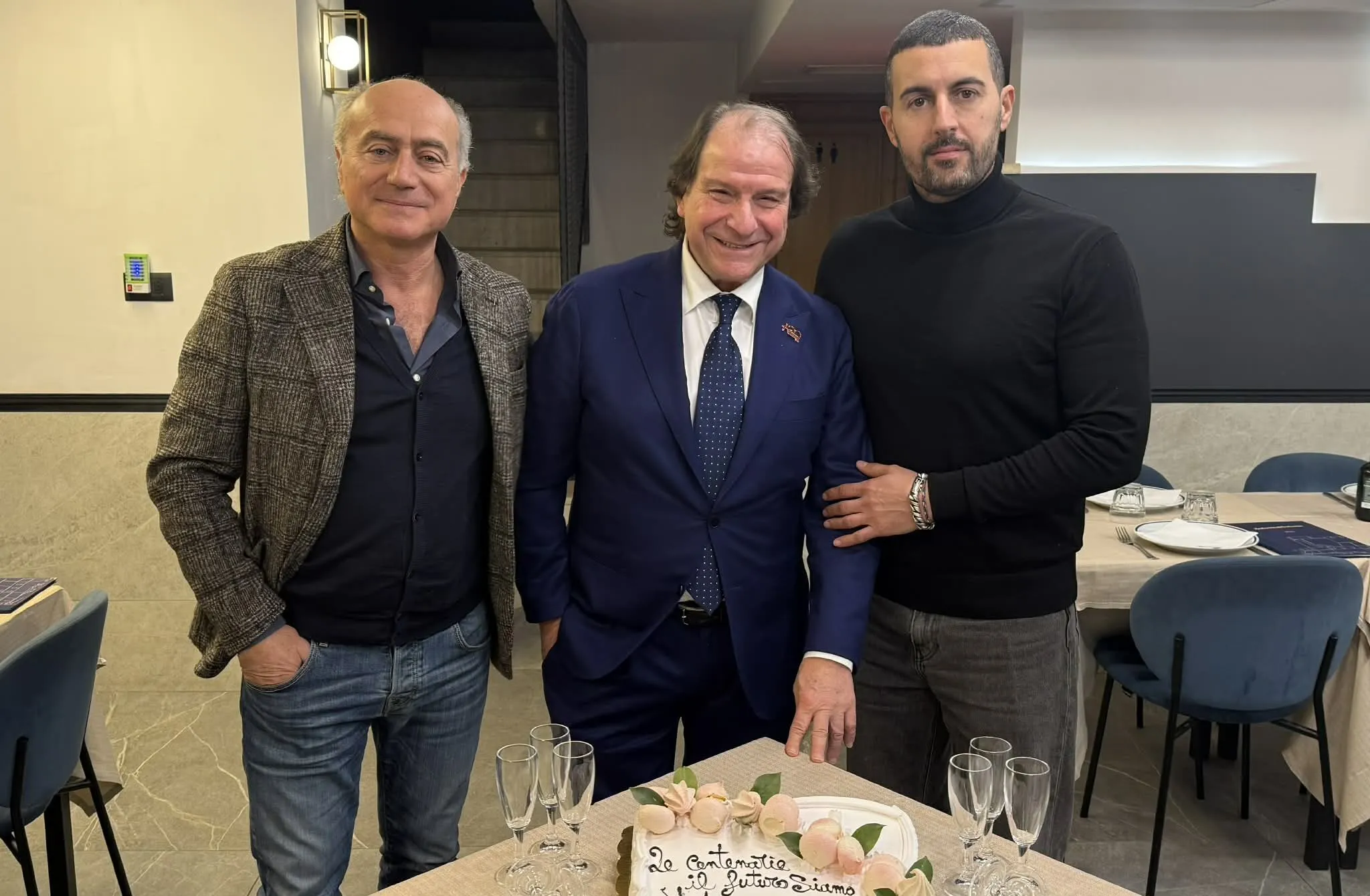 Il presidente Gennaro Luciano con Giorgio Moffa e Enrico Lombardi foto