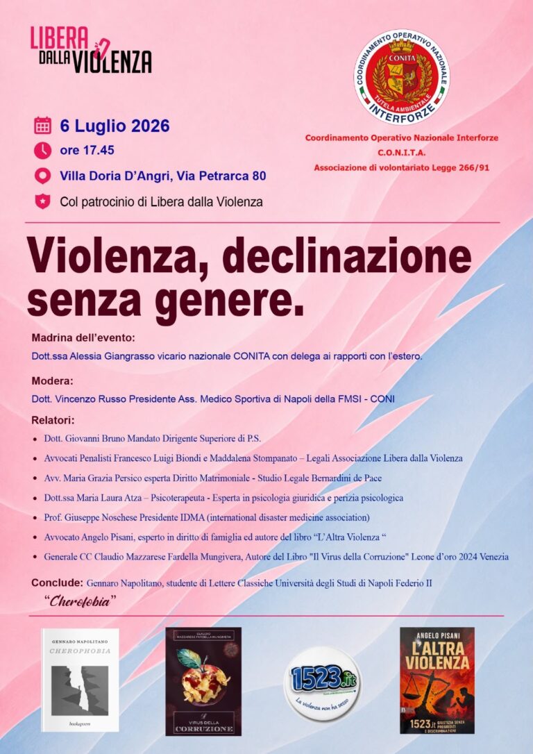 “Violenza, declinazione senza genere”: a Napoli un confronto multidisciplinare oltre gli stereotipi