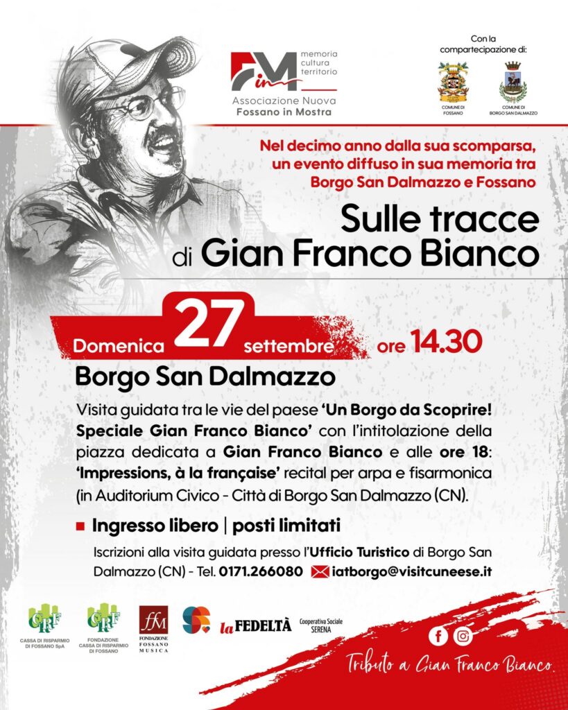 borgo san dalmazzo celebra gian franco bianco con iniziative culturali da Primacampania.it borgo san dalmazzo celebra gian franco bianco con iniziative culturali