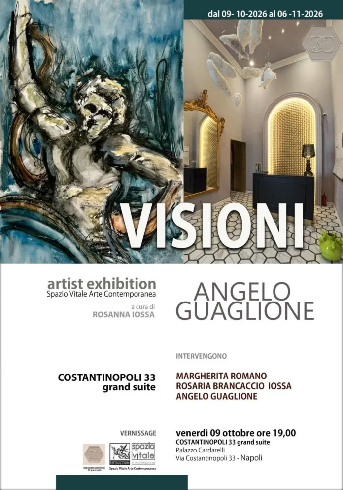 Mostra Visioni di Angelo Guaglione inaugura terza stagione Artist Exhibition a Napoli